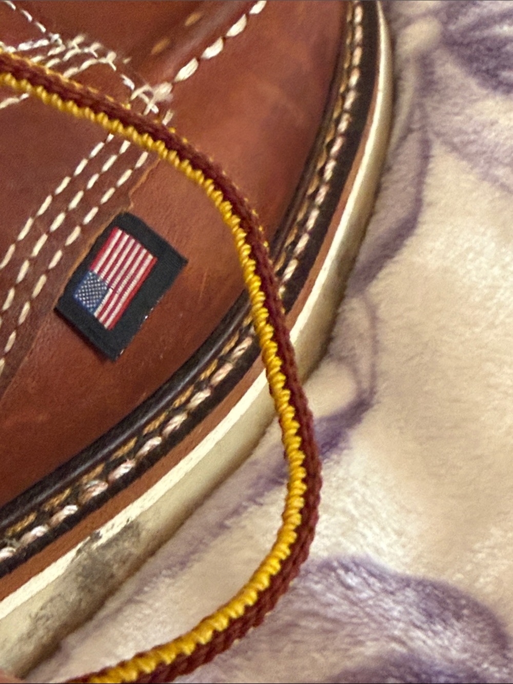 Made in USA Brown Leather Work Boot — Moc Toe - Picture 4 of 16